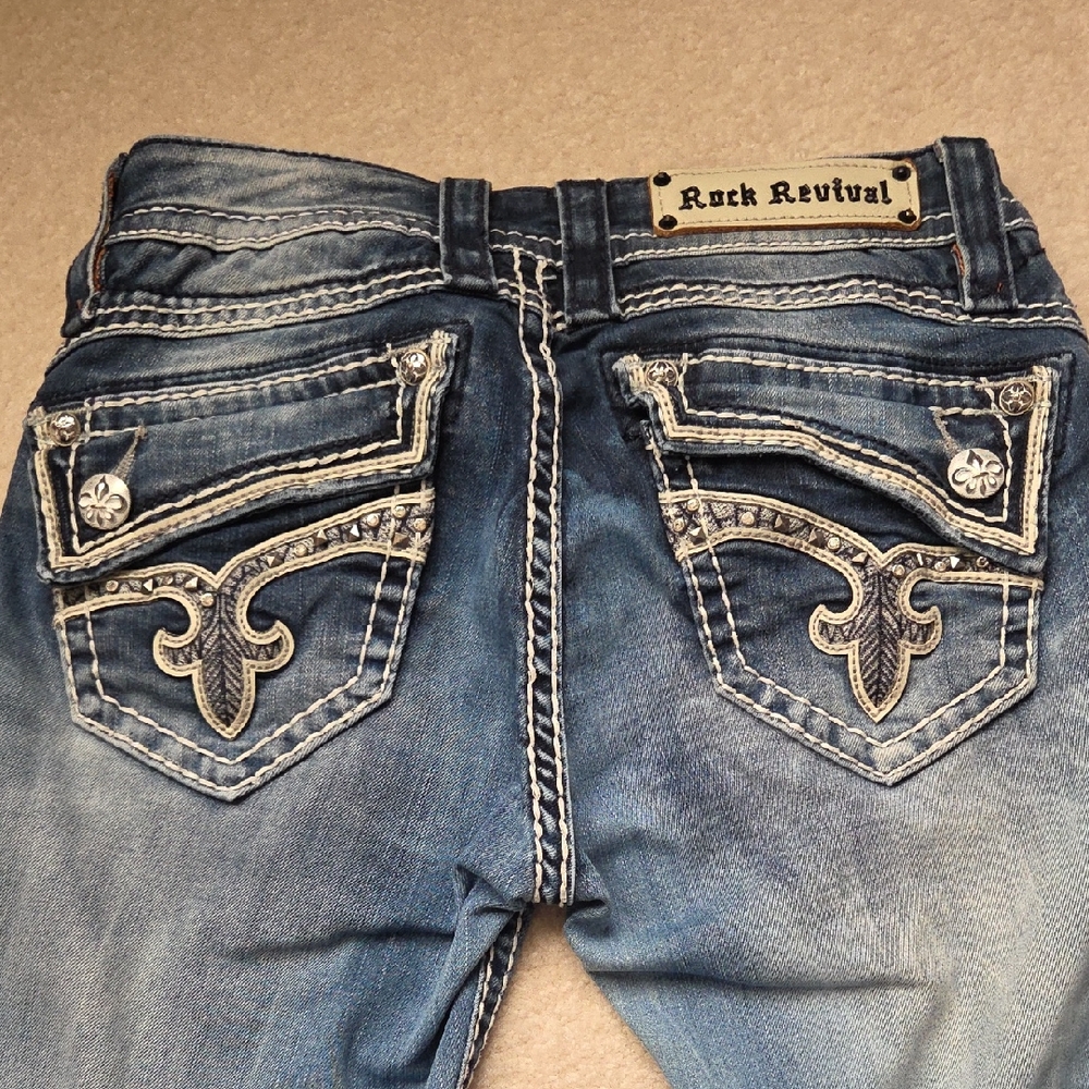 Rock Revival Denim with Embroidered Accents